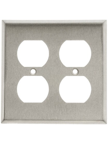 Classic Double Duplex Cover Plate In Stainless Brushed.